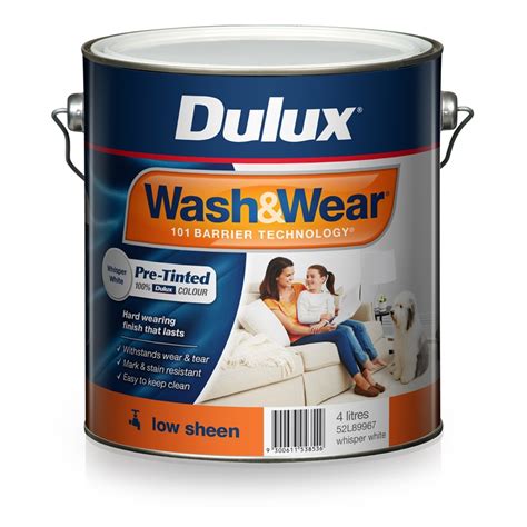 Dulux Washandwear 4l Whisper White Low Sheen Paint Bunnings Warehouse