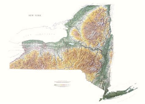 New York Physical Wall Map By Raven Maps