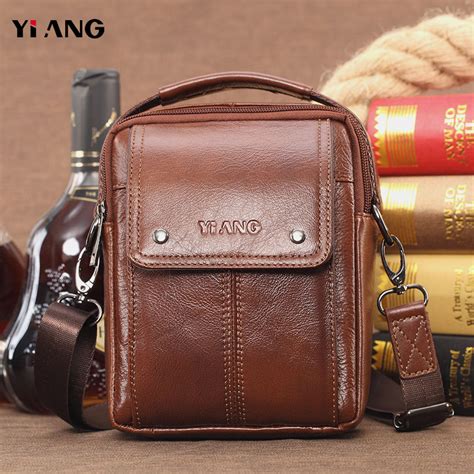 Men Genuine Leather Handbag Shoulder Bag Crossbody Bag Phone Bag Waist