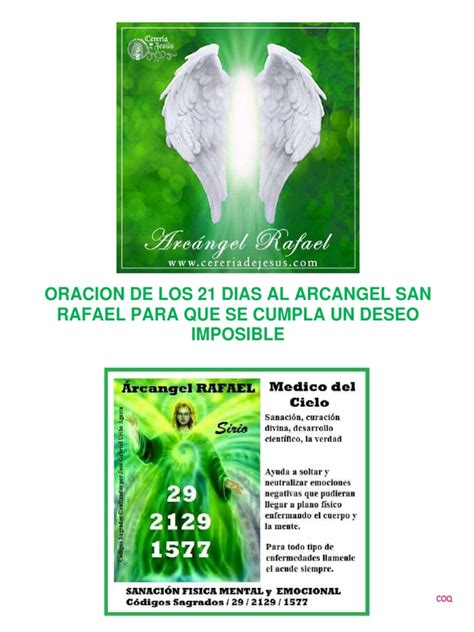 oracion de los 21 dias al arcangel san rafael para que se cumpla un deseo imposible pdf