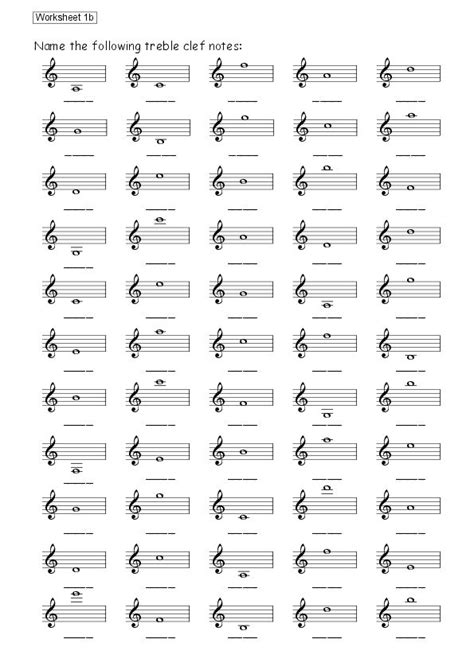 Worksheet 01b Treble Clef Notes Download Sheet Music Pdf File Music Worksheets Piano Music