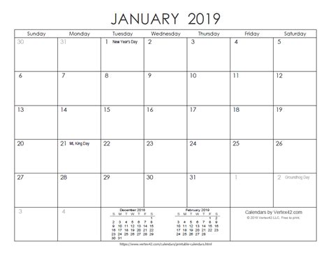 Calendar Monthly Free Printable
