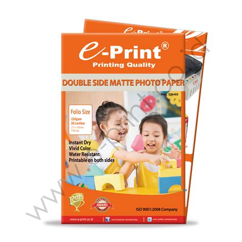 Double Side Matte Inkjet Paper Folio 220gsm E Print Indonesia