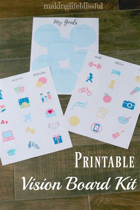 Free Printable Vision Board Making Life Blissful