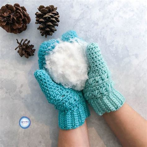 Snow Drops Mittens Crochet Pattern Pdf Printable Etsy