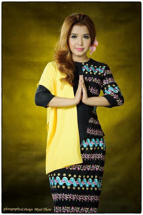 Burmese Actress Hla Inzali Tint In Beautiful Burmese Dresses Burmese