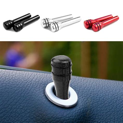 2pcs Automobiles Car Door Pin Lock Knob Lift Covers Aluminum Alloy