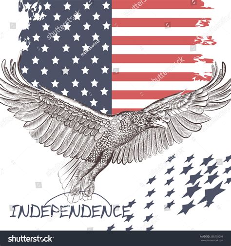 National Symbol Usa Flag Eagle Stock Vector Royalty Free 258275003