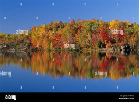 Simon Lake Reflection Naughton Ontario Canada Stock Photo Alamy