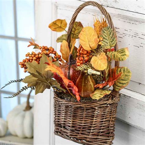 Autumn Harvest Wall Basket Fall Florals Fall And Halloween