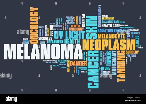 Melanoma Skin Cancer Type Serious Illness Word Cloud Concept Stock