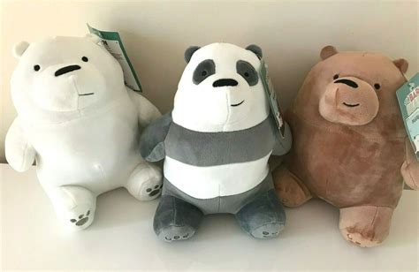 Set Of 3 We Bare Bears Plush Toys 6 Grizzly Pandas Cartoon Network