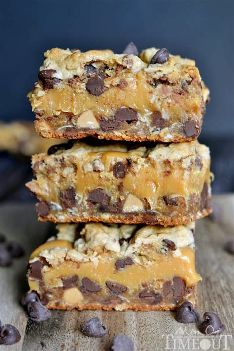 Peanut Butter Caramel Toffee Chocolate Chip Cookie Bars Mom On Timeout