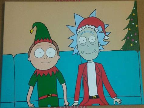 Christmas Scene Rick And Morty Festival Decorations Happy Holidays