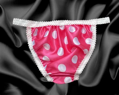Hot Pink Satin Polka Dot Sissy Frilly Tanga Knickers Briefs Panties Sizes 10 20 £1299 Picclick Uk