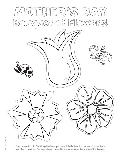 Ready To Color Mothers Day Flowers Printable Mothers Day Coloring