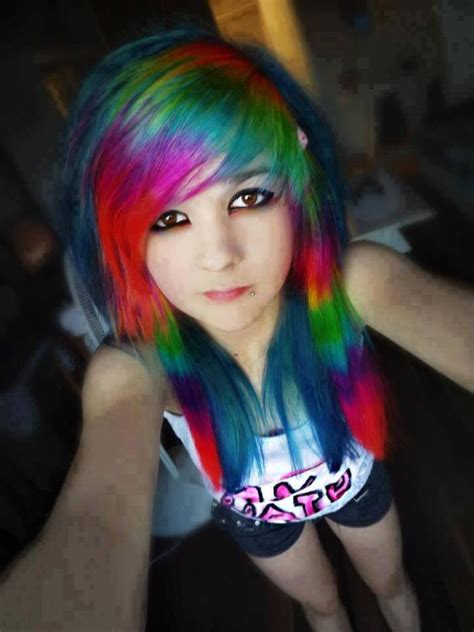 rainbow hair emo scene hair scene hair emo girls