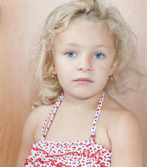 Photo Of A Cute Blond Blue Eyed Child Girl Photographed In August 2014