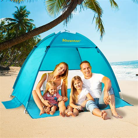 Beach Tents Beach Umbrella Outdoor Sun Shelter Cabana Pop Up Uv50 Sun Shade By Alvantor
