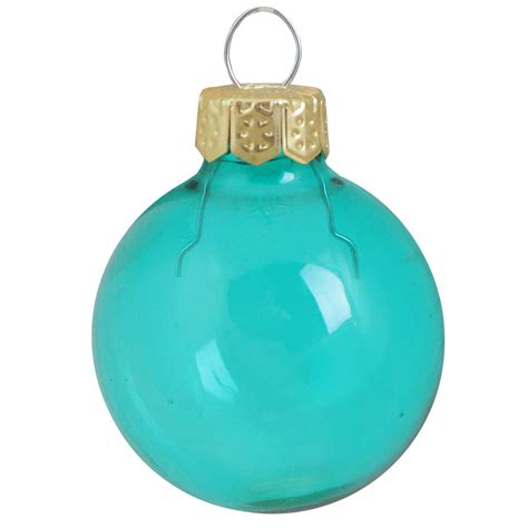 40ct Turquoise Clear Glass Ball Christmas Ornaments 1.5" (40mm