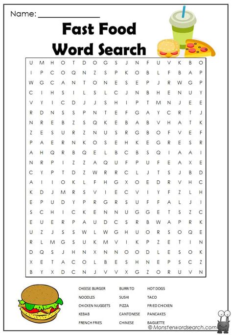 Printable Food Word Search Customize And Print