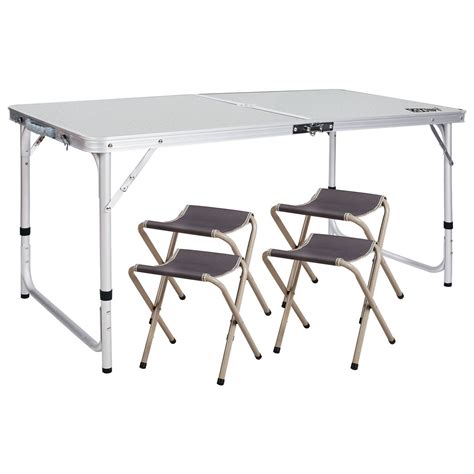 Redcamp 4 Ajustable Folding Table With 4 Chairs Centerfold Alumimum