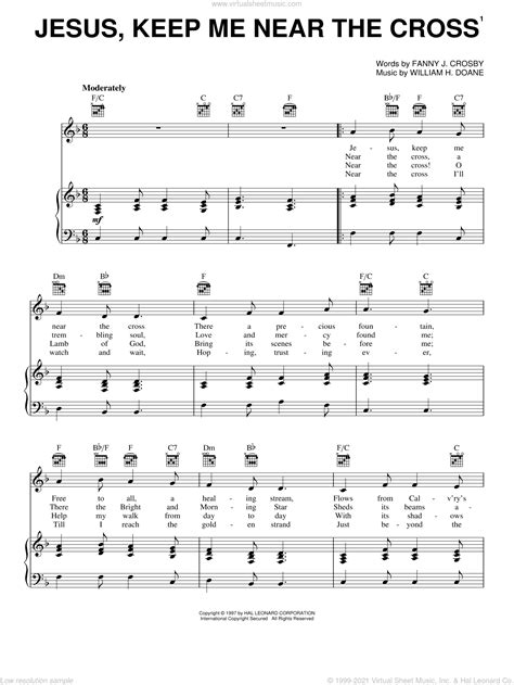 Crosby Jesus Keep Me Near The Cross Sheet Music For Voice Piano Or