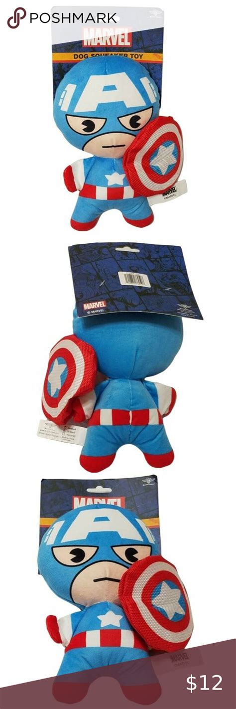 Marvel Captain America Kawaii Plush Squeaky Standing Pose 10in Dog Toy