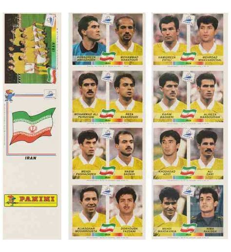 Iran Team Stickers For The 1998 World Cup Finals Equipo De Fútbol Copa Del Mundo Fútbol