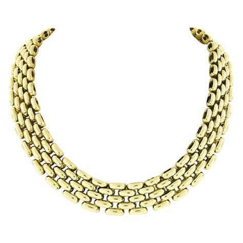 Large Gold Chain Link Choker Necklace For Sale At 1stdibs Large Gold