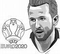 Coloring page Euro 2020 2021 : Harry Kane - England team 20