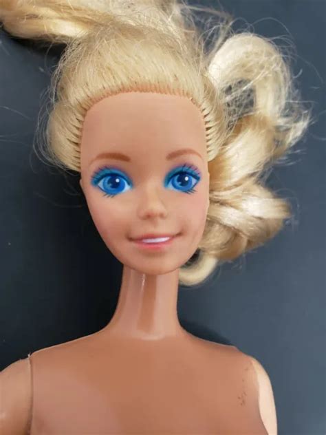 Barbie Nude Doll Blonde Hair Blue Eyes Body Stamp No Stamp On