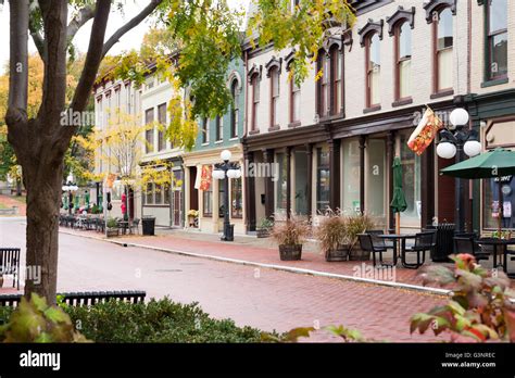 Street Scene With Old Historic Buildings And Storefronts In Downtown