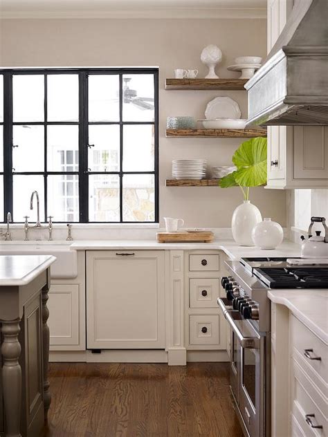Check out our floating shelves kitchen selection for the very best in unique or custom, handmade pieces from our home & living shops. Kitchen with Wood Floating Shelves - Transitional - Kitchen