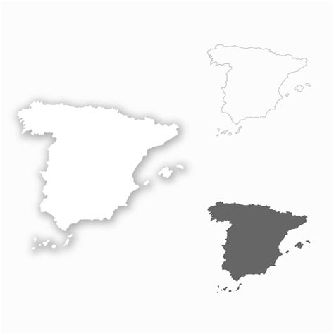 Mapa Da Espanha Definido Para Design Fácil De Editar Vetor Premium