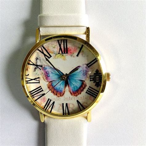 Vintage Butterfly Watch Vintage Style Leather Watch By Freeforme 10