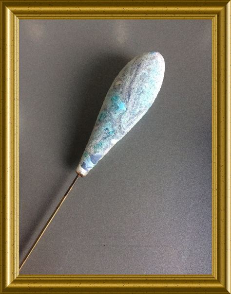 Two Lovely Long Antique Glass Hat Pins