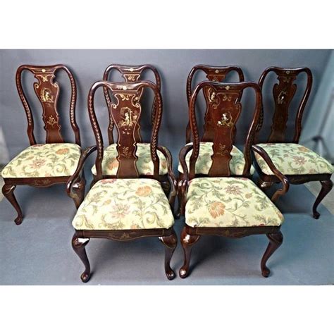 It's simple and clean design makes it great for contemporary interiors and they look great around regency and victorian tables. Queen Anne Style Dining Chairs - Set of 6 | Chairish