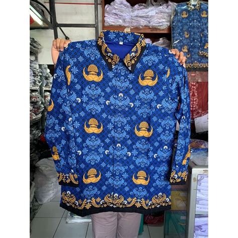 Jual Batik Korpri Terbaru Pria Lapis Furing Pola Resmi Kerah Hitam Rafly Jaya Shopee Indonesia