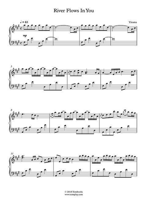 River Flows In You Yiruma Piano Sheet Music