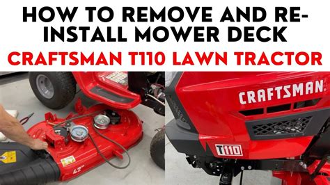 How To Remove And Re Install Mower Deck Craftsman T110 Lawn Tractor