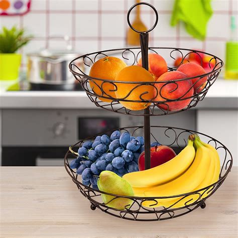 Tiered Fruit Stand Tiered Fruit Basket Decorative Bowls Fruit Basket