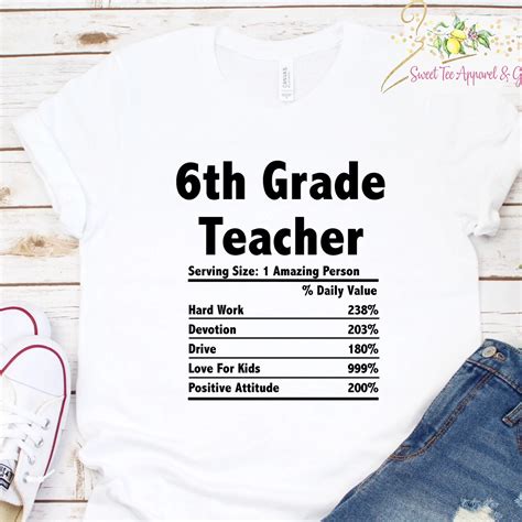 6th Grade Teacher T Shirt Sixth Grade Teacher School Shirt Etsy
