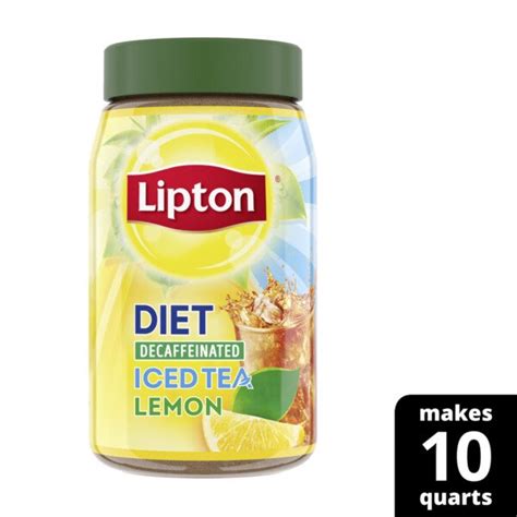 Lipton Powdered Mix Iced Tea Diet Decaffeinated Lemon 10 Qt Walmart