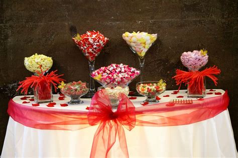 Red themed candy buffet winter wedding Elmore Court | Candy buffet