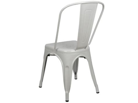 Lot De 4 Chaises Industriels Tulio Acier Blanc 46x52x85cm Pack4 RF9008