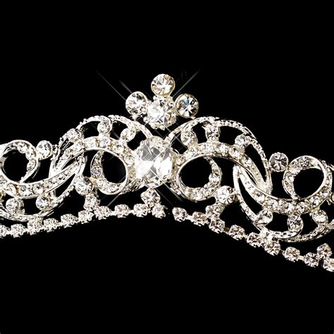 Silver Rhinestone Bridal Head Piece Tiara Elegant Bridal Hair Accessories