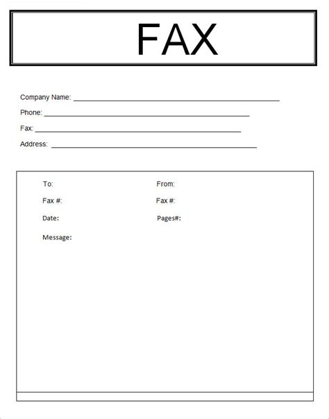 fax sheet template   word documents