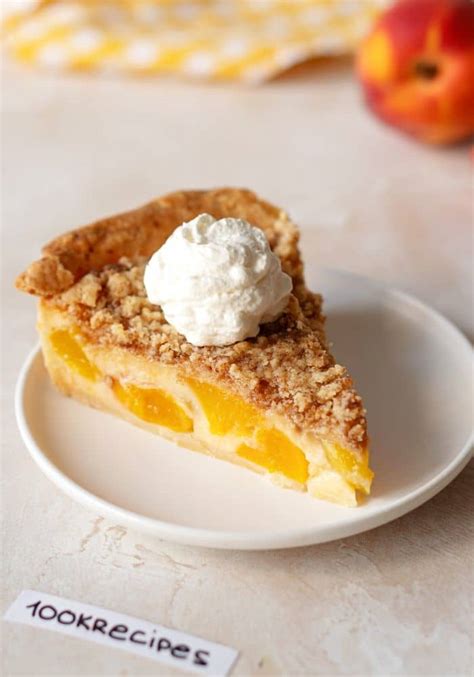 Custard Peach Pie Recipe - 100kRecipes