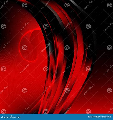 Abstract Cool Red Wave Lines Background Stock Illustration